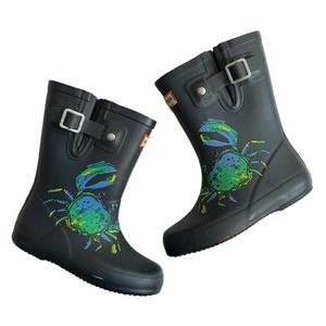 Hunter Toddler Rain Boot Crab Print Kids Size 9